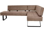 Eckbank K+W KOMFORT & WOHNEN "Spider II", beige (sand 35, schwarz), B:227cm H:88cm T:165cm, Sitzbänke, Eckbank, Sitzsteppung, bequem durch Sandwichbauweise, 2 Stellmaße
