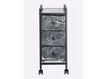 Rollwagen HEINE HOME, schwarz, B:24cm H:57cm T:40cm, MDF, Metall, Rollwagen, Rollwagen