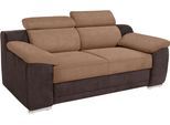 2-Sitzer SIT & MORE "Xenia", braun (dunkelbraun, braun), B:180cm H:94cm T:96cm, Kunstleder SOFTLUX;Luxus-Microfaser Vintageoptik (100% Polyester);Flachgewebe ( 100% Polyester), Sofas, 2-Sitzer