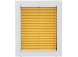 Plissee SUNLINES "Young Style Energy Saving", gelb (mais, weiß, weiß), B:75cm H:65cm, Obermaterial: 100% Polyester, Plissees, Plissee, nach Maß, mit Energiespareffekt, verspannt mit Simply-Fix Klemmträger