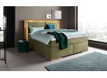 Boxspringbett HOME AFFAIRE "Cup", grün (olive), B:230cm L:206cm, Bezug: Luxus-Microfaser (100% Polyester);Bezug: Microfaser (100% Polyester), Komplettbetten, Boxspringbett, mit LED-Beleuchtung, Massivholzrahmen und Topper, in 2 Härtegraden