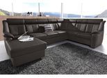Wohnlandschaft SIT & MORE "Basel U-Form", schwarz, B:315cm H:98cm T:210cm, Luxus-Microfaser Altara Nubuck (100% Polyester);Kunstleder SOFTLUX;NaturLEDER (echtes Rindsleder), Sofas, Wohnlandschaft, wahlweise mit Relaxfunktion