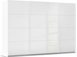 Schwebetürenschrank OTTO HOME "Kleiderschrank Schrank Garderobe AGORDO mit Glasfront", weiß (alpinweiß, glas kristallweiß), B:315cm H:210cm T:62cm, Holzwerkstoff, Schränke, Schwebetürenschrank, durchdachte Innenausstattung, in 4 Breiten und 2 Höhen MADE IN GERMANY