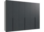 Kleiderschrank WIMEX "Mugano,in 5 Breiten,2 Höhen,2 Tiefen, viele Farben, Made in Germany", grafit, griffe schwarz, B:270cm H:208cm T:58cm, Holzwerkstoff, Schränke, Kleiderschrank, mit langen Griffen aus Metall, mit oder ohne Spiegel