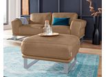 Hocker W.SCHILLIG "montanaa", braun (fango z69), B:71cm H:42cm T:71cm, Hocker, Hocker, mit Metallkufen in Silber matt, Breite 71 cm