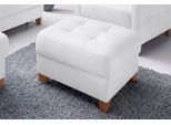 Hocker EXXPO - SOFA FASHION "Elio bequemer Sitzkomfort und aufwendiger Detailverarbeitung", weiß (alpine weiß), B:70cm H:45cm T:70cm, Luxus-Kunstleder;NaturLEDER (echtes Rindsleder) in Sitz und Rücken. Korpus in passendem Kunstleder SOFTLUX bezogen, Hocker, Hocker, mit Staufach unter der Sitzfläche