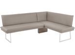 Eckbank K+W KOMFORT & WOHNEN, grau (lightgrau), H:86cm T:60cm, Sitzbänke, Eckbank, mit Sattlernaht und schmaler Kufe, langer Schenkel rechts oder links
