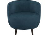 Sessel "LOOKS XIV Cocktailsessel", blau (dunkelblau), B:72cm H:72cm T:76cm, 100% Polyester, LOOKS BY WOLFGANG JOOP, Sessel, Sessel, runde Form, perfekt für jeden Wohnraum als Einzelstück