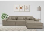 Ecksofa OTTO HOME "Enid L-Form", grau (taupe), B:360cm H:75cm, Baumwollmix (60% Baumwolle/40% Leinen);Struktur fein (100% Polyester);Samtoptik (100% Polyester);Samtvelours (100% Polyester);Struktur (100% Polyester);Struktur recycelt (100% recyceltes Polyester), Sofas, Ecksofa, 3 Teile, bestehend aus Modulen, in vielen Bezügen, auch in Breitcord