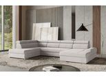 Wohnlandschaft SIT & MORE "U-Form", grau (hellgrau), B:345cm H:79cm T:213cm, 90% Polyester, 10% Polyamid, Sofas, Wohnlandschaft, mit verstellbaren Kopfteilen, wahlweise mit Bettfunktion