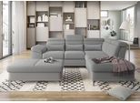 Ecksofa SIT & MORE "Cabrio L-Form, B: 274 cm, mit Sitztiefen-, Arm- & Kopfteilverstellung", grau, B:274cm H:87cm T:230cm, 100% Polyester, Sofas, Ecksofa, 3 Nierenkissen, Federkern, optional Bettfunktion und Stauraum