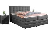 Boxspringbett HOME AFFAIRE "Ethan", grau (anthrazit), B:174cm L:211cm, Komplettbetten, Boxspringbett, inkl. Topper und geräumigen Bettkasten erhältlich in H2, H3 und H4