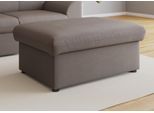 Hocker DOMO COLLECTION "Topper", braun (schlamm), B:93cm H:40cm T:69cm, Hocker, Hocker, mit Wellenunterfederung, auf Kunststoffgleitern