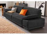 3-Sitzer SIT & MORE "Coria", schwarz, B:215cm H:80cm T:99cm, Kunstleder SOFTLUX;Struktur ( 100% Polyester);Struktur fein ( 90% Polyester; 10% Polyamid);Luxus-Microfaser ALTARA NUBUCK (100% Polyester), Sofas, 3-Sitzer