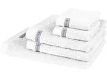 Handtuch Set ROSS "Sinfonie", weiß, 5 Stk., Frottier, Frottier, Obermaterial: 100% Baumwolle, Handtuch-Sets, Handtuch Set, beinhaltet Handtücher, Badetuch und Gästetücher