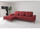 Ecksofa SIT & MORE "Amica, L-Form, inkl. Sitztiefenverstellung & Armteilverstellung", rot (feuerrot), B:279cm H:90cm T:185cm, Sofas, Ecksofa, wahlweise mit Bettfunktion, Bettkasten und Kopfteilverstellung