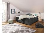 Boxbett HOME AFFAIRE "Alexis", grau (anthrazit), B:200cm L:200cm, Struktur fein (100% Polyester), Komplettbetten, Boxbett, ohne Kopfteil - ideal für Räume mit Dachschrägen; in 4 Breiten