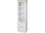 Vitrine OTTO HOME "Rigny", weiß, neutral, B:49cm H:180cm T:39cm, Holzwerkstoff, Schränke, Vitrine, aus MDF, mit Holz-Zierleiste, schwarzem Metallgriff