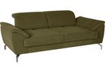 2,5-Sitzer SIT & MORE "Percy", grün, B:207cm H:80cm T:112cm, Sofas, 2 5-Sitzer, 15 cm Fußhöhe, Sitztiefenverstellung, wahlweise Kopfteilverstellung