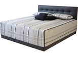 Polsterbett "Ravenna", schwarz, B:110cm L:210cm, Bezug Bett: Kunstleder;Bonnell-Federkernmatratze: Frottee (100% Polyester);Kaltschaummatratze: 100% Polyester, Bezug abnehm- und waschbar bis 60C;Tagesdecke: Microfaser (100% Polyester), WESTFALIA SCHLAFKOMFORT, Betten, Polsterbett, inkl. Bettkasten bei Ausführung mit Matratze
