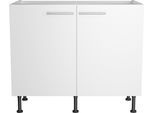 Spülenschrank OPTIFIT "Klara", weiß, B:100cm H:87cm T:58,4cm, Holzwerkstoff, Schränke, Spülenschrank, Breite 100 cm