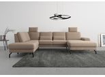 Wohnlandschaft SIT & MORE "Cinturo U-Form", grau (taupe), B:345cm H:91cm T:226cm, Sofas, Wohnlandschaft, inklusive Sitztiefenverstellung und Federkern, Sitzhöhe 48 cm