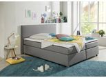 Boxspringbett HOME AFFAIRE "Eliana", grau, B:187cm L:230cm, Komplettbetten, Boxspringbett, inkl. Topper, in 4 Breiten, 3 Matratzenarten und 2 Härtegraden