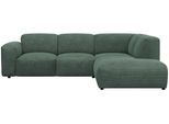 Ecksofa FLEXLUX "Lucera, super Sitzkomfort durch Kaltschaum im Sitz, L-Form", grün (dusty grün), B:256cm H:73cm T:231cm, 85% Polyester/15%Polyamide, Sofas, Ecksofa, modern & anschmiegsam, Designsofa, modernes skandinavisches Design