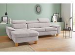 Ecksofa EXXPO - SOFA FASHION "Enya, aufwendige Detailverarbeitung, hoher Sitzkomfort, bequem, L-Form", silber, B:280cm H:79cm T:167cm, Luxus-Microfaser Vintageoptik (100% Polyester);Webvelours (92% Polyester, 8% Nylon), Sofas, Ecksofa, inkl. Kopfteilverstellung, wahlweise mit Bettfunktion und Bettkasten