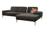 Ecksofa W.SCHILLIG "run, Designsofa mit tollem Sitzkomfort, bequem, L-Form", grau (graphit z73), B:279cm H:88cm T:178cm, Longlife Xtra-Leder Z73: Naturwalkleder der Luxusklasse aus den erlesensten Rohhäuten. Hautstärke 1, 1 – 1, 3 mm;ROHLEDER Jacquard-Flachgewebe Q2 W60 (63% Polyester, 37% Polyacryl);ROHLEDER Chenille-Flachgewebe Q2 W77 (68% Polyacryl, 32% Polyester);Stoff S37 (100% Polyester), So