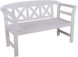 Gartenbank GARDEN PLEASURE "Vancouver", weiß (weiß washed), B:126cm H:80cm T:51cm, Massivholz, Sitzbänke, Gartenbank