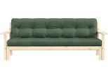 Schlafsofa KARUP DESIGN "Unwind", grün (olive grün), B:190cm H:14cm T:92cm, Sofas, Schlafsofa, Mit Holzstruktur, inkl. Futonmatratze, Liegefläche 130x190 cm
