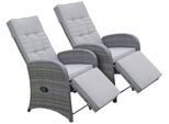 Loungesessel GARDEN PLEASURE "SALERNO", grau, B:63cm H:110cm T:73cm, Sessel, Loungesessel, Polyrattan, verstellbar, inkl. Auflagen, grau