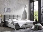 Boxspringbett, grau, B:195cm L:210cm, Bezug Bett: Feinstruktur 100% Polyester;Bezug Bonnell-Federkernmatratze: 100% Polyester;Bezug Kaltschaummatratze: 100% Polyester;Bezug Tonnentaschenfederkernmatratze: 80% Baumwolle, 20%Polyester;Topper: Komfortschaum mit Bezug 100% Polyester, WESTFALIA SCHLAFKOMFORT, Komplettbetten, Boxspringbett, mit Topper