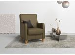 Sessel HOME AFFAIRE "Palmera, B: 70 cm", grün (olive), B:70cm H:93cm T:75cm, Luxus-Microfaser (100% Polyester);Struktur (100% Polyester);Luxus-Microfaser in Lederoptik (100% Polyester), Sessel, Sessel, mit Federkern