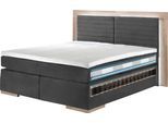 Boxspringbett HOME AFFAIRE "Cup", weiß (snow), B:230cm L:206cm, Bezug: Luxus-Microfaser (100% Polyester);Bezug: Microfaser (100% Polyester), Komplettbetten, Boxspringbett, mit LED-Beleuchtung, Massivholzrahmen und Topper, in 2 Härtegraden