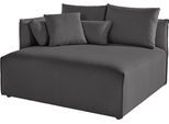 Ottomane OTTO HOME "Nöre", grau (anthrazit), B:138cm H:86cm T:128cm, 60% Baumwolle/40% Leinen, Sofas, Ottomane, kurzes Lounge-Modul - zum Zusammenstellen, Breite 138 cm, Tiefe 128 cm