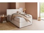 Boxspringbett "Yuma", beige, B:133cm L:213cm, 100% Polyester, LEGER HOME BY LENA GERCKE, Komplettbetten, Boxspringbett, incl. Topper, in 4 Breiten, 3 Matratzenarten und je 2 Härtegraden