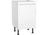 Spülenschrank KOCHSTATION "KS-Bern2", weiß (weiß, weiß), B:50cm H:87cm T:58,4cm, Holzwerkstoff, Schränke, Spülenschrank, Breite 50 cm, 1 Tür