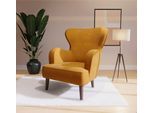 Sessel HOME AFFAIRE "SICILIA", gold, B:88cm H:88cm T:64cm, 100% Polyester, Sessel, Sessel, moderner Ohrensessel