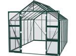 Gewächshaus VITAVIA "Domus 9900", grün (smaragdgrün), B:257cm H:253,9cm T:387cm, Gewächshäuser, Gewächshaus, Doppelschwingtüren und bodentiefer Türschwelle, 3 mm Sicherheitsglas