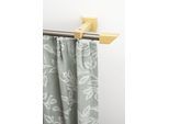 Gardinenschiene GARESA "Cubus, Quadros Innenlauf", beige (natur, chromfarben), L:230cm, Gardinenstangen, Gardinenschiene, Innenlauf-Vorhanggarnitur, verlängerbar, Holz-Aluminium