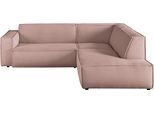 Ecksofa 3C CANDY "Matteo in elegant, kubischer Formensprache, bequem, L-Form", rosa, B:254cm H:72cm T:224cm, 88% Polyester, 12% Polyacryl, Sofas, Ecksofa, mit auffälliger Kedernaht, Cord-Bezug, Lounge-Charakter