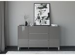 Sideboard "Reno", grau (anthrazit matt lack, glas anthrazit glanz), B:182cm H:106cm T:42cm, Glas, Holzwerkstoff, SET ONE BY MUSTERRING, Sideboards, Sideboard, Mit Vierkantfuß in diversen Farben, 106 cm Höhe & Farbauswahl