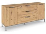 Kombikommode RAUCH "Kommode Türkommode Sideboard Kombikommode FLIPP", braun (eiche artisan), B:160cm H:72cm T:42cm, Holzwerkstoff, Sideboards, Kombikommode, 2-türig mit 3 Schubladen und Soft-Close-Funktion