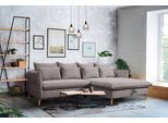 Ecksofa EXXPO - SOFA FASHION "WALPY, elegant & modern, bequem, schmale Armlehnen, Breite 274cm", braun (cappucciono), B:274cm H:88cm T:170cm, Sofas, Ecksofa, L-Form, wahlweise mit Bettfunktion und Bettkasten, in Cord