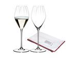 Champagnerglas "Champagnergläser inklusive Poliertuch Performance 375 ml 2er Set transparent", bunt (transparent), Glas, RIEDEL THE WINE GLASS COMPANY, Trinkgefäße, Champagnerglas