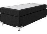 Boxspringbett "Holland", grau (charcoal), B:92cm L:201cm, Strukturstoff (77% Polyester und 23% Viskose), WESTFALIA SCHLAFKOMFORT, Komplettbetten, Boxspringbett, ohne Kopfteil, frei im Raum stellbar