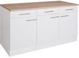 Unterschrank OPTIFIT "Tula", weiß (weiß glanz, eichefarben), B:150cm H:84,8cm T:60cm, Schränke, Unterschrank, Breite 150 cm