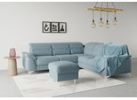 Ecksofa SIT & MORE "Sinatra L-Form", blau (hellblau), B:251cm H:85cm T:231cm, 90% Polyester, 10% Polyamid, Sofas, Ecksofa, optional mit Kopfteilverstellung und Armteilfunktion